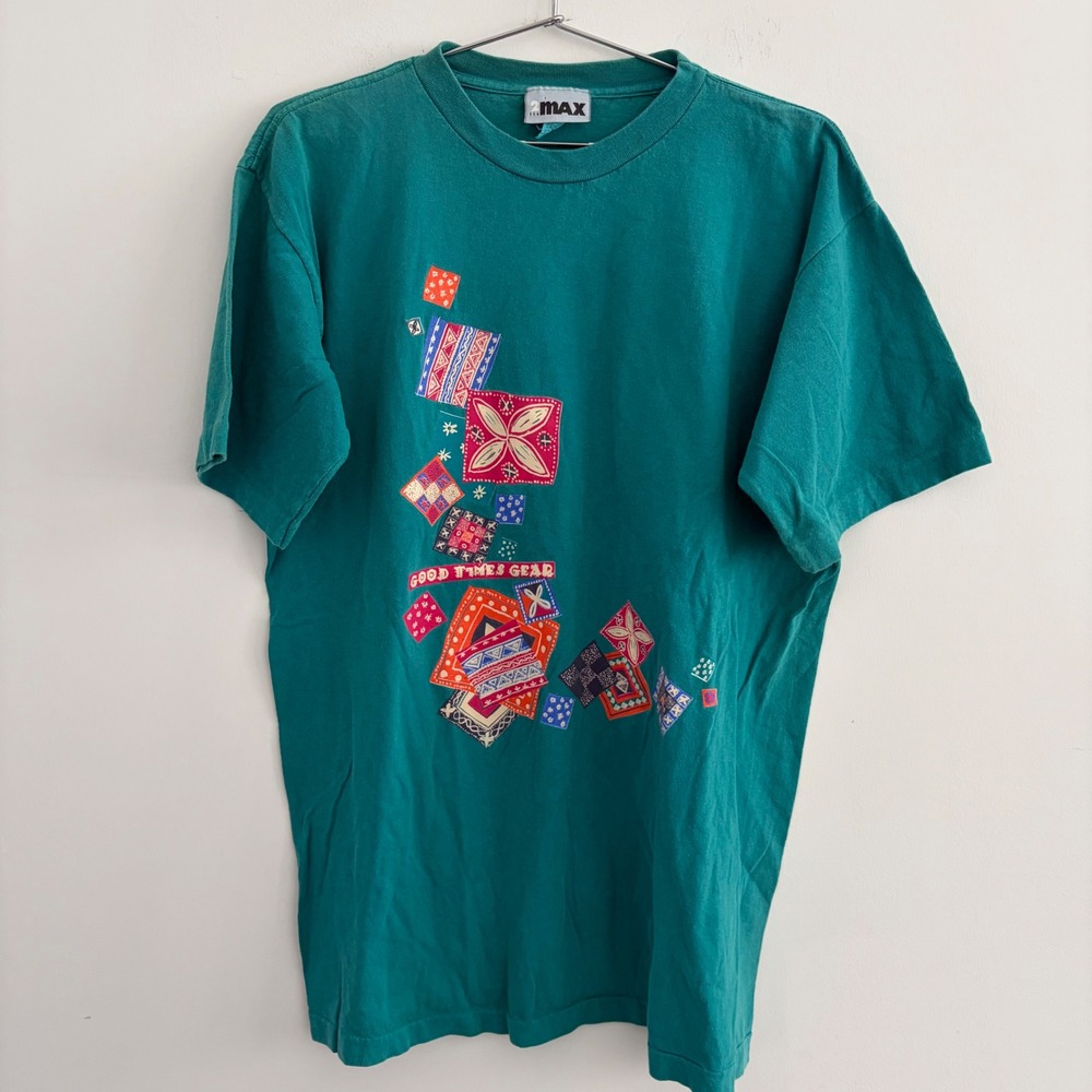 Vintage To The Max Good Times Gear Teal Graphic T Shirt One Size Fits All Mens